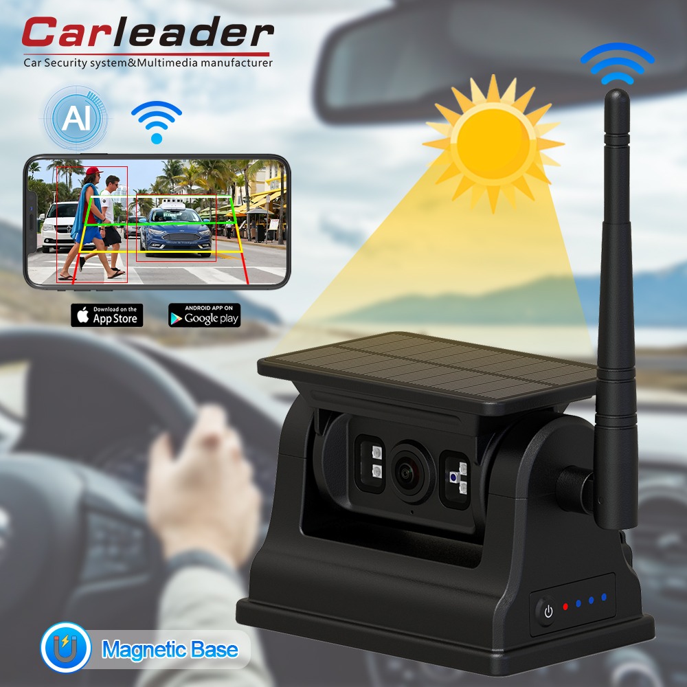 IOS Android కోసం Carleader 1080P మాగ్నెటిక్ సోలార్ WiFi వైర్లెస్ RV బ్యాకప్ కెమెరా IOS Android కోసం Carleader 1080P మాగ్నెటిక్ సోలార్ WiFi వైర్లెస్ RV బ్యాకప్ కెమెరా