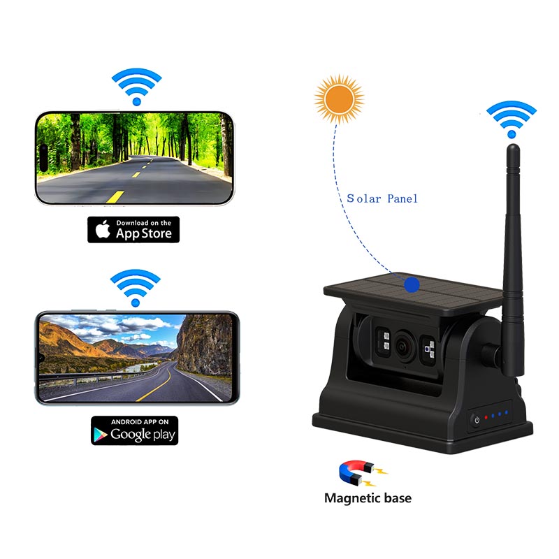Solar Magnetic WiFi Wireless Backup Camera
